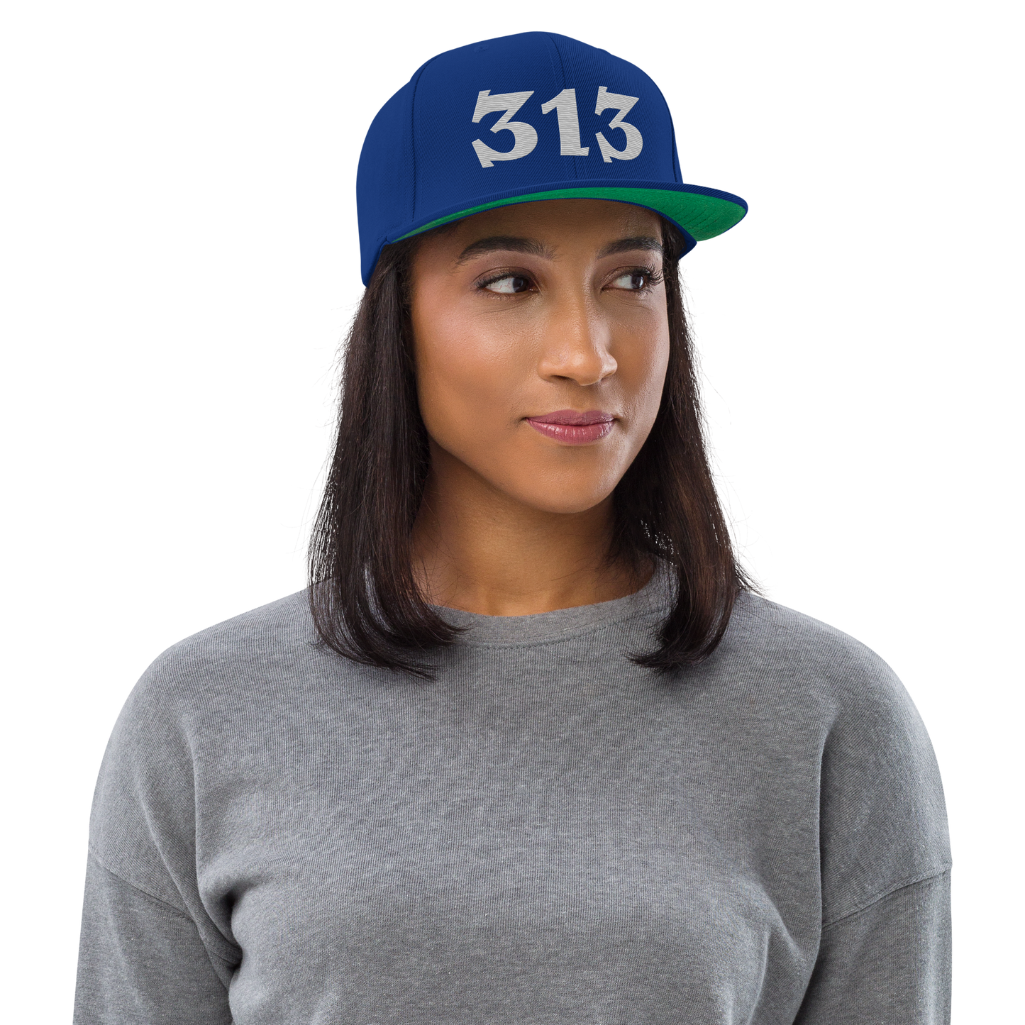 Detroit '313' Vintage Snapback (Angry Font) | Platinum