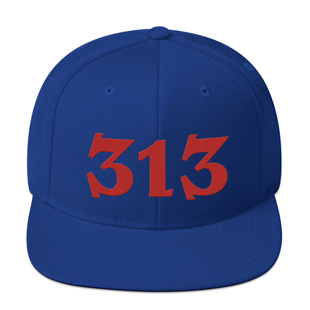 Detroit '313' Vintage Snapback (Angry Font) | Aliform Red