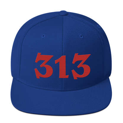 Detroit '313' Vintage Snapback (Angry Font) | Aliform Red