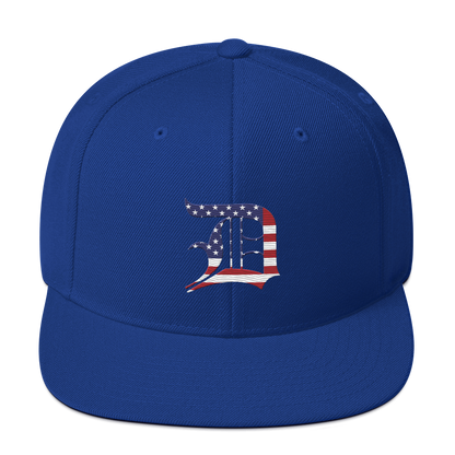 Detroit 'Old English D' Vintage Snapback (Patriot Edition)