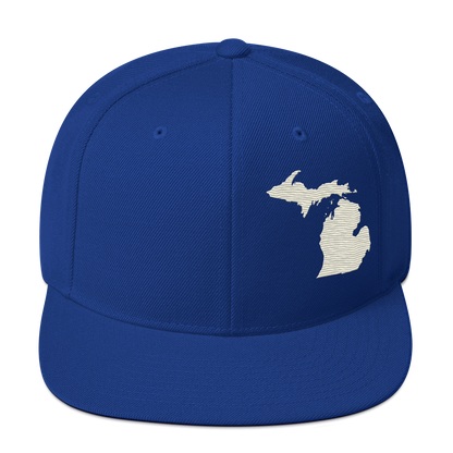 Michigan Vintage Snapback | Ivory White Outline