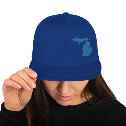 Michigan Vintage Snapback | Superior Blue Outline