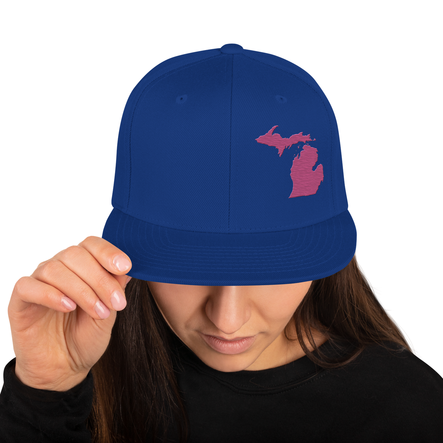 Michigan Vintage Snapback | Apple Blossom Pink Outline