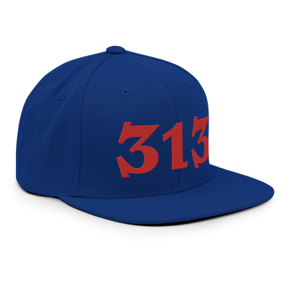 Detroit '313' Vintage Snapback (Angry Font) | Aliform Red