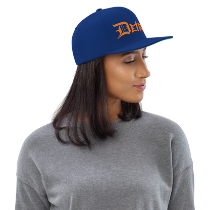 'Detroit' Vintage Snapback (OED Tag Font) | Orange