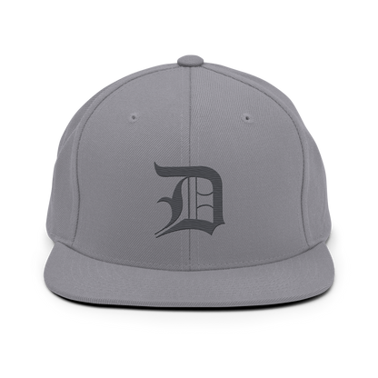 Detroit 'Old English D' Vintage Snapback (Iron Ore Grey)