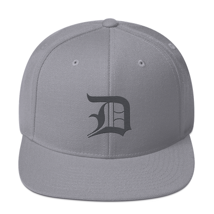 Detroit 'Old English D' Vintage Snapback (Iron Ore Grey)