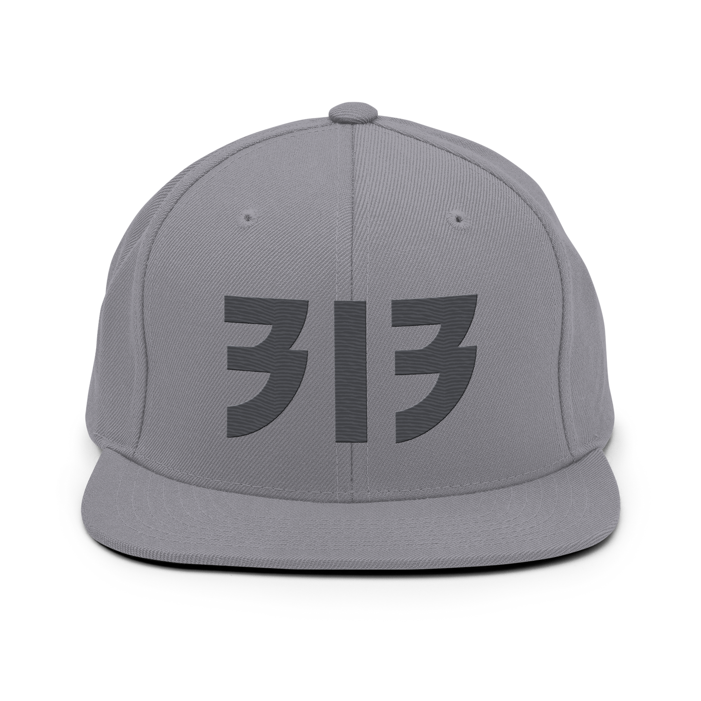 Detroit '313' Vintage Snapback (Glam Rock Font) | Iron Ore Grey