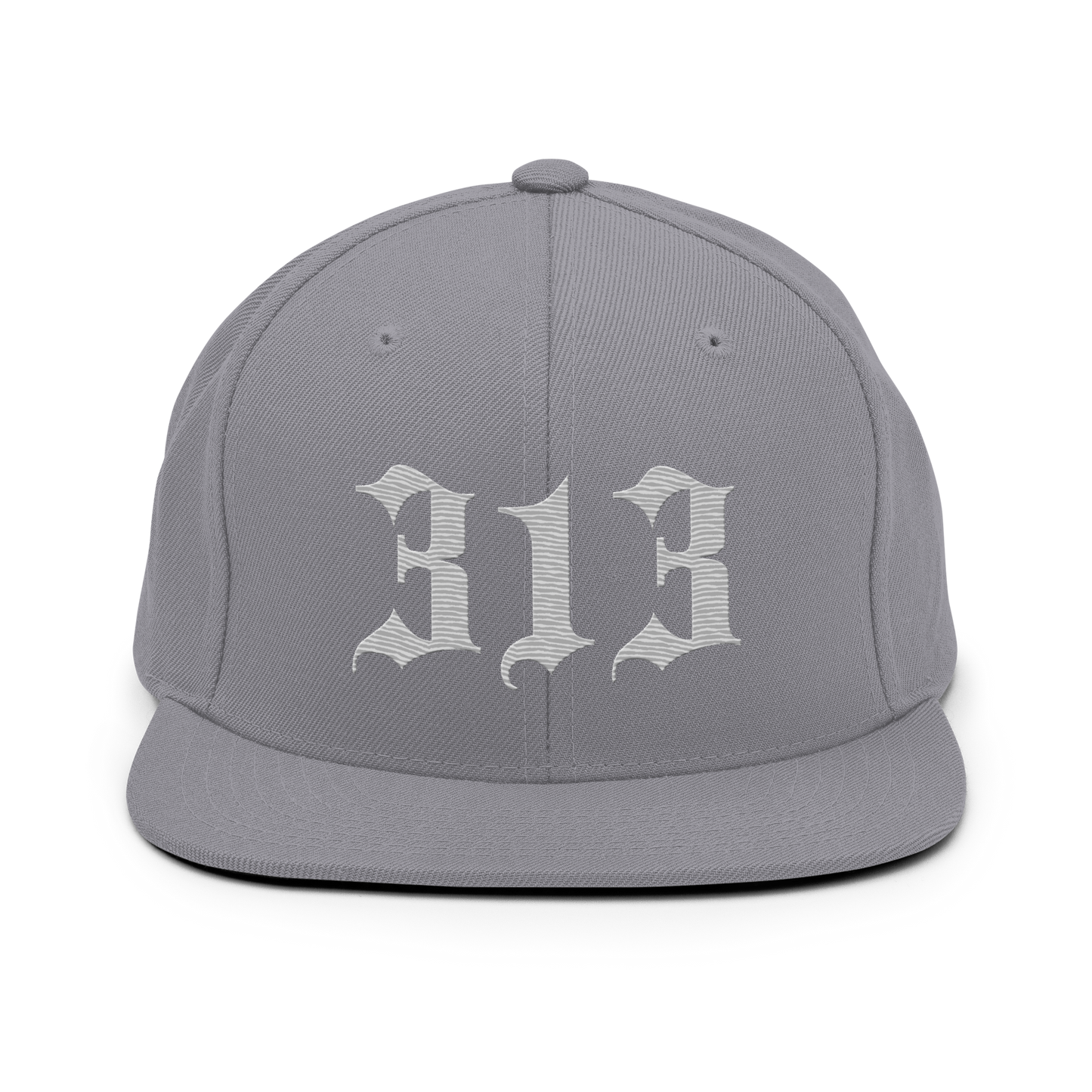 Detroit '313' Vintage Snapback (Old English Font) | Platinum