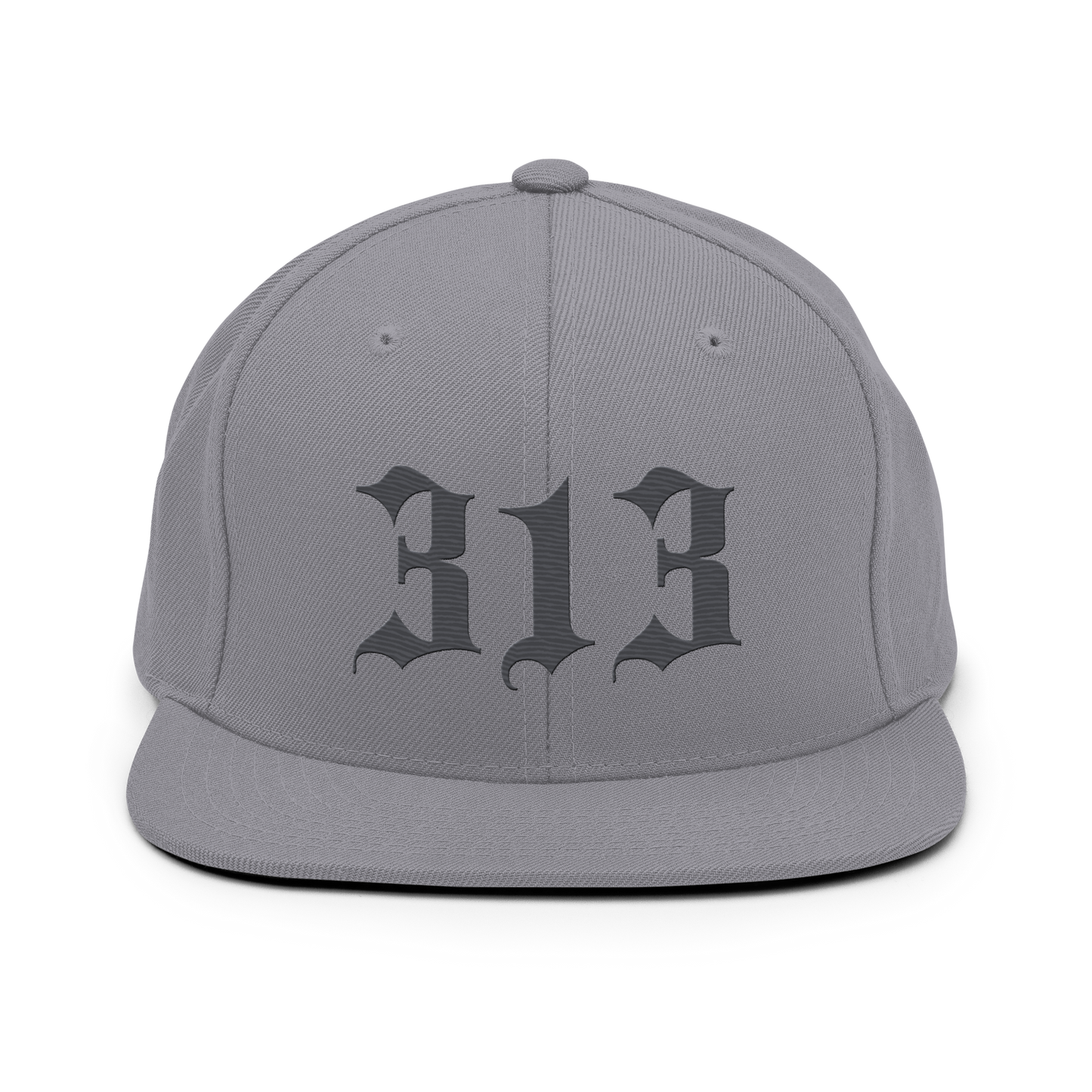 Detroit '313' Vintage Snapback (Old English Font) | Iron Ore Grey