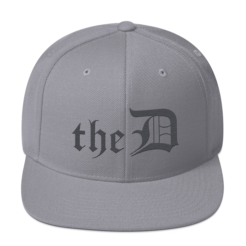 Detroit 'The D' Vintage Snapback | Iron Ore Grey