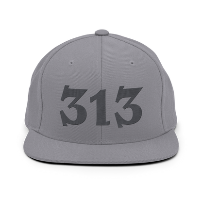 Detroit '313' Vintage Snapback (Angry Font) | Iron Ore Grey