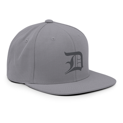 Detroit 'Old English D' Vintage Snapback (Iron Ore Grey)