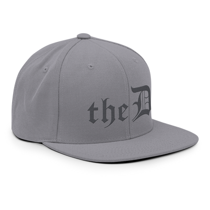 Detroit 'The D' Vintage Snapback | Iron Ore Grey