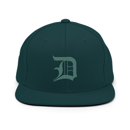 Detroit 'Old English D' Vintage Snapback (Copper Green)