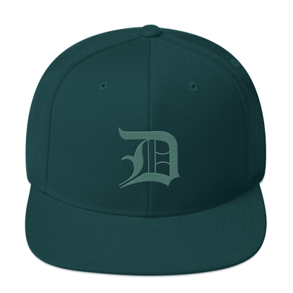 Detroit 'Old English D' Vintage Snapback (Copper Green)