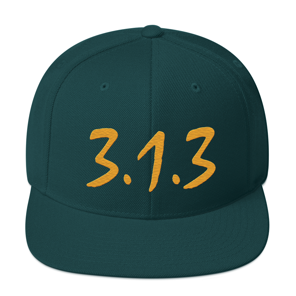 Detroit '313 Vintage Snapback (Gold Compton Font)