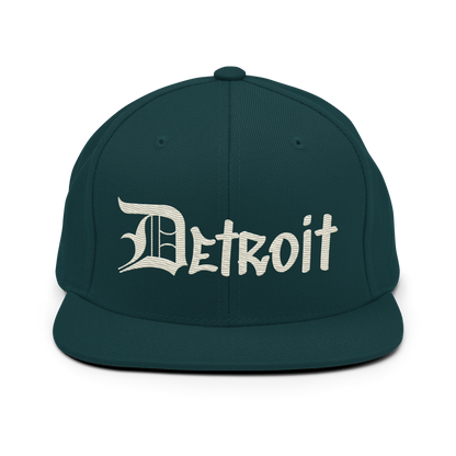 'Detroit' Vintage Snapback (OED Tag Font) | Ivory White