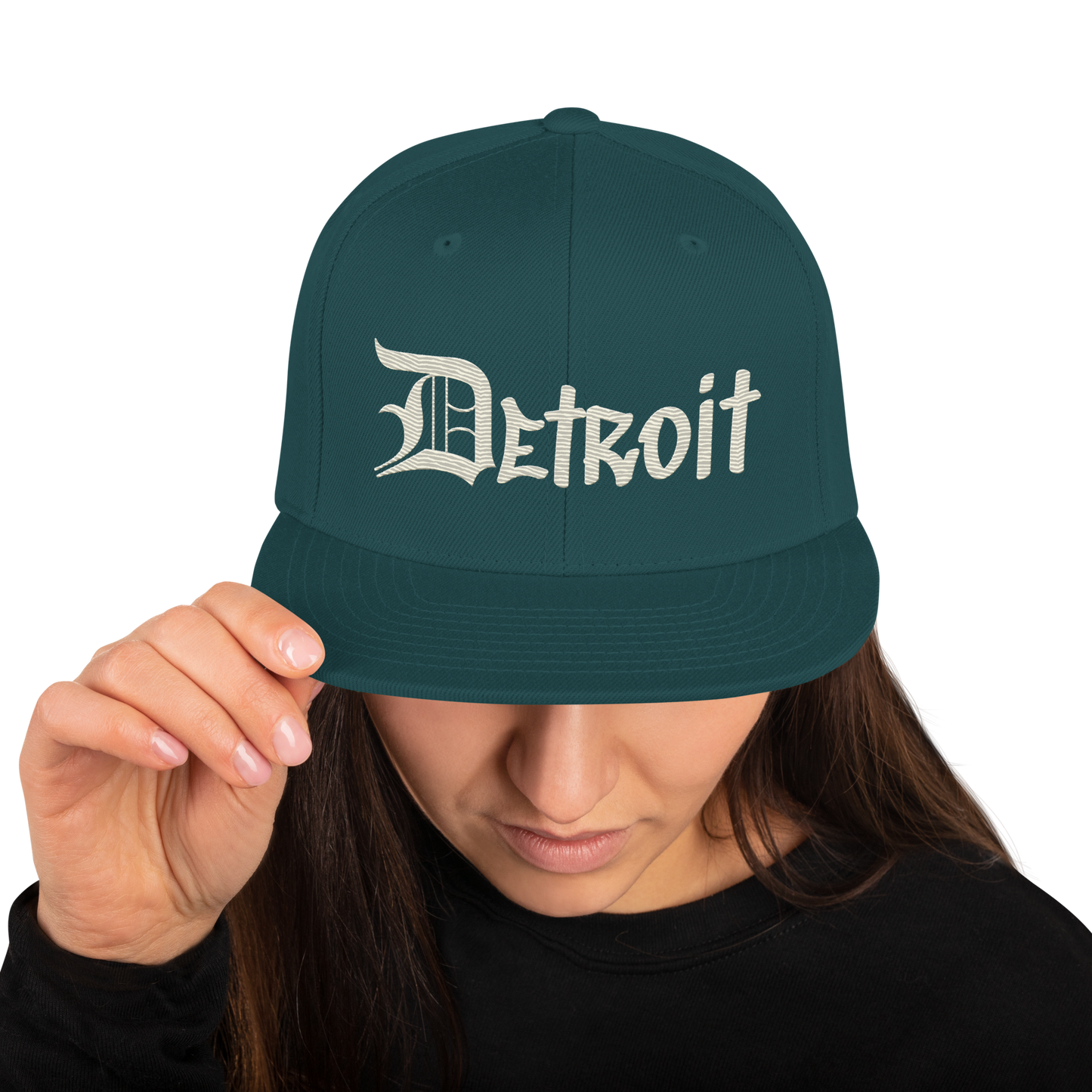 'Detroit' Vintage Snapback (OED Tag Font) | Ivory White