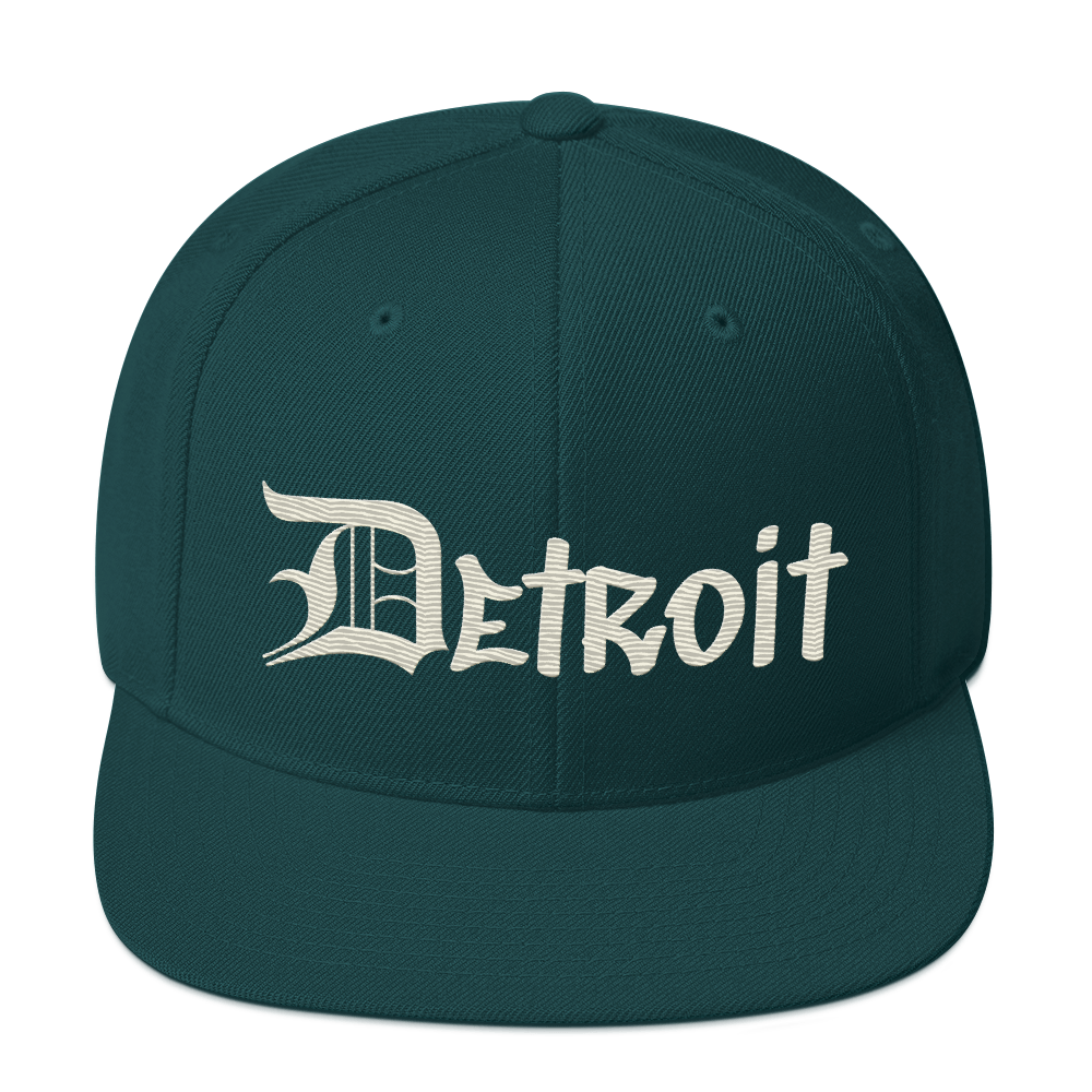 'Detroit' Vintage Snapback (OED Tag Font) | Ivory White