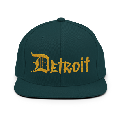 'Detroit' Vintage Snapback (OED Tag Font) | Gold