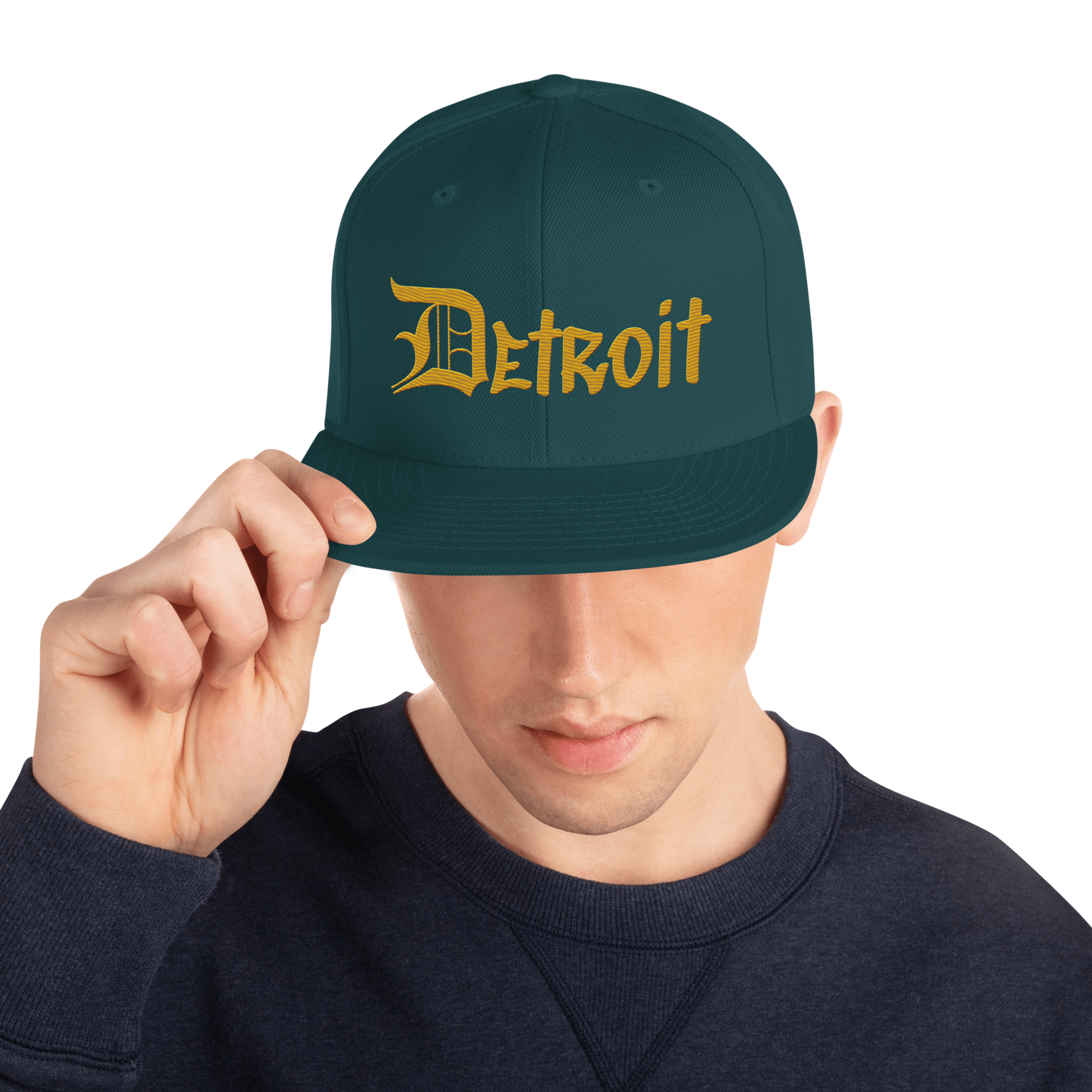 'Detroit' Vintage Snapback (OED Tag Font) | Gold