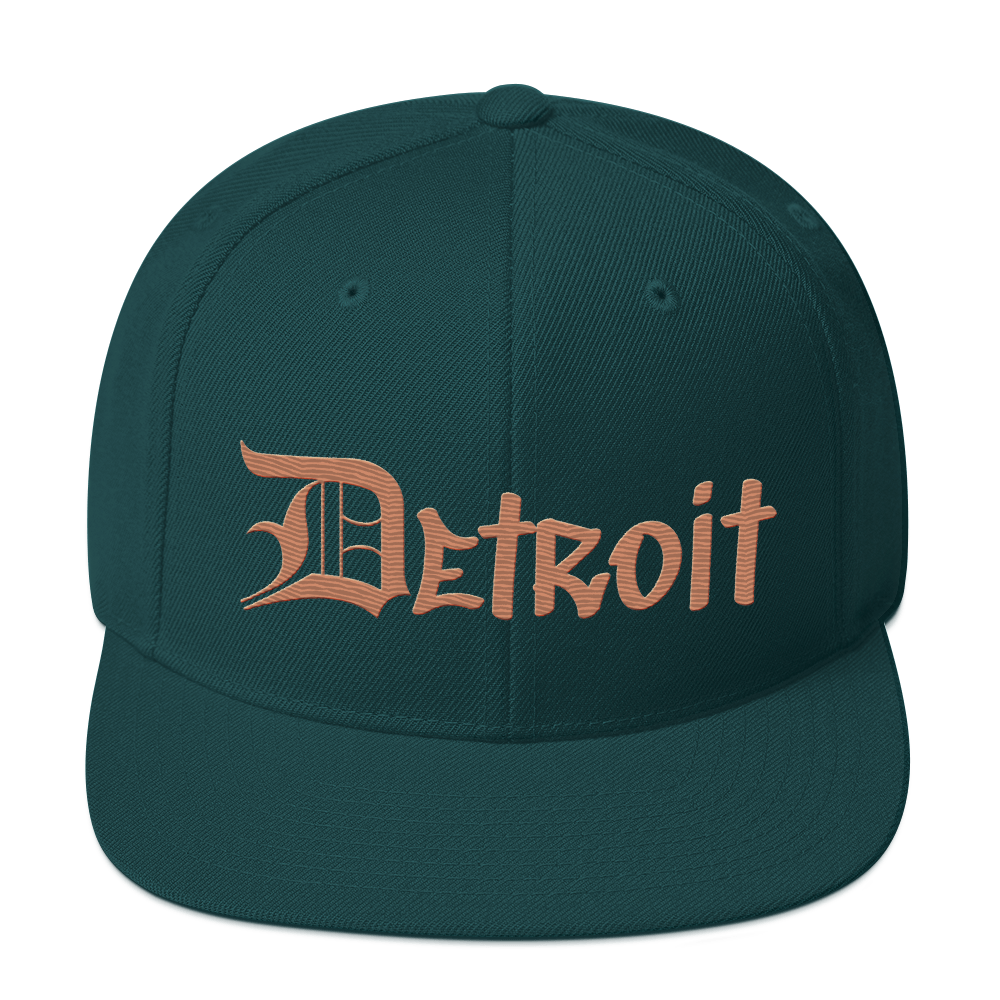 'Detroit' Vintage Snapback (OED Tag Font) | Copper