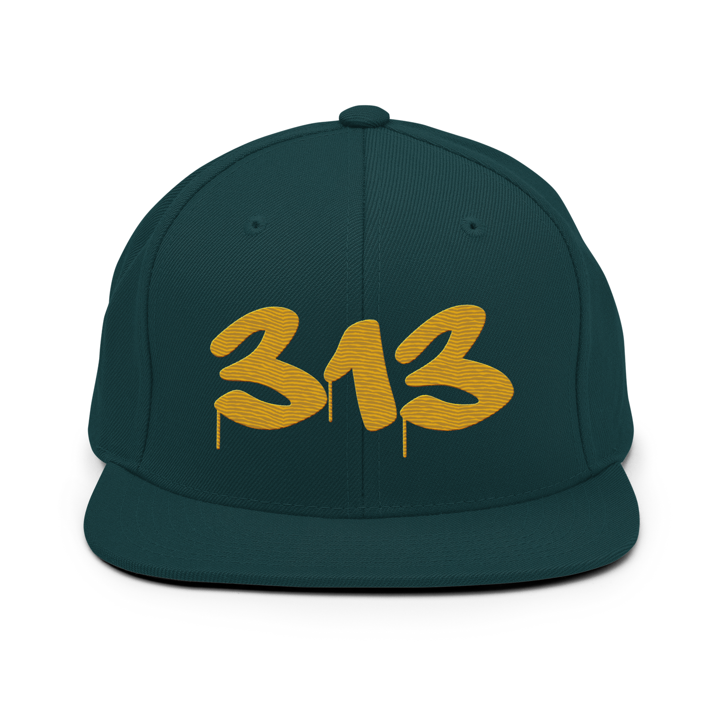 Detroit '313' Vintage Snapback (Tag Font) | Gold