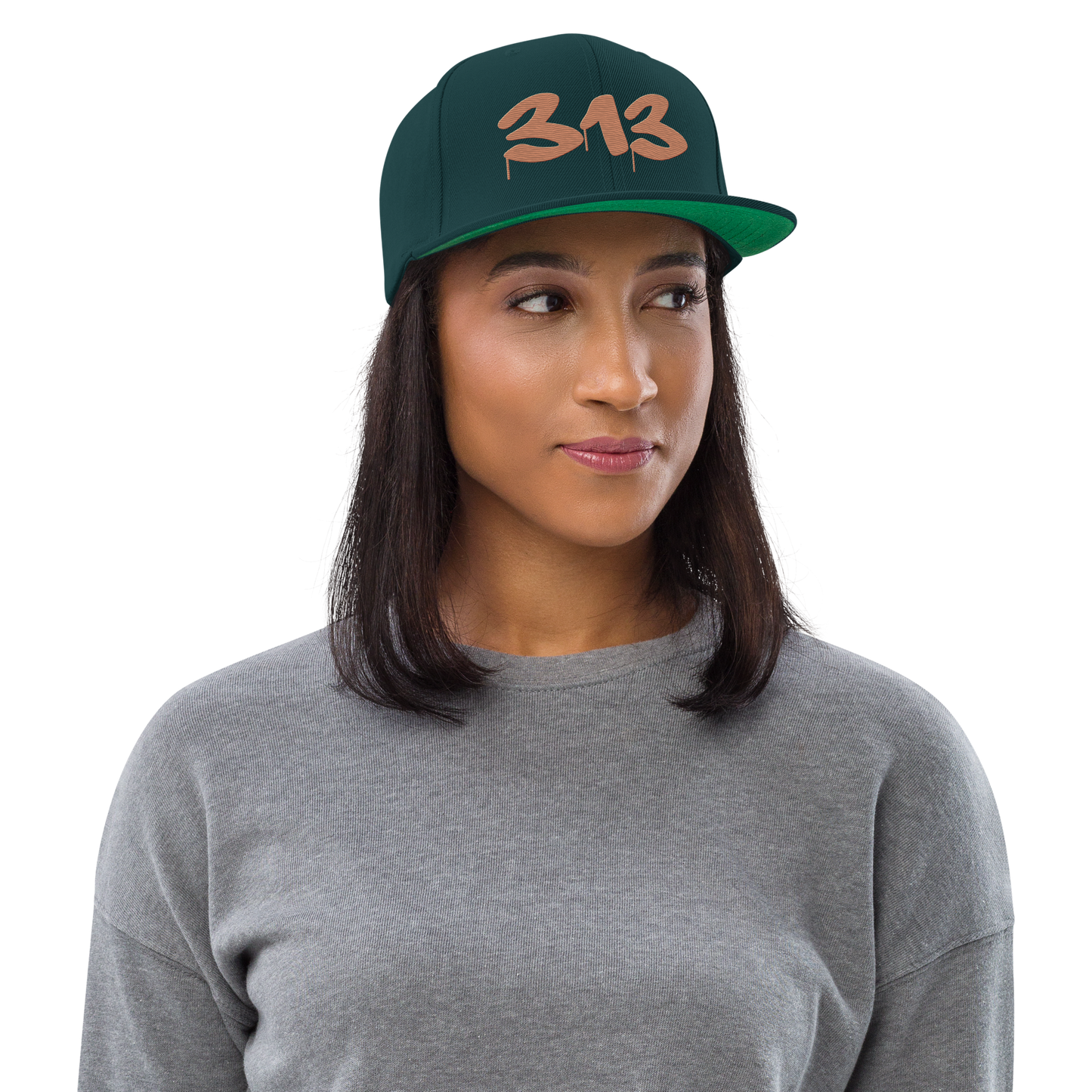 Detroit '313' Vintage Snapback (Tag Font) | Copper