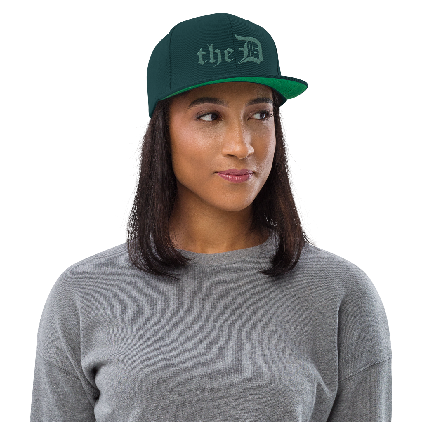 Detroit 'The D' Vintage Snapback | Copper Green