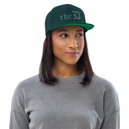 Detroit 'The D' Vintage Snapback | Copper Green