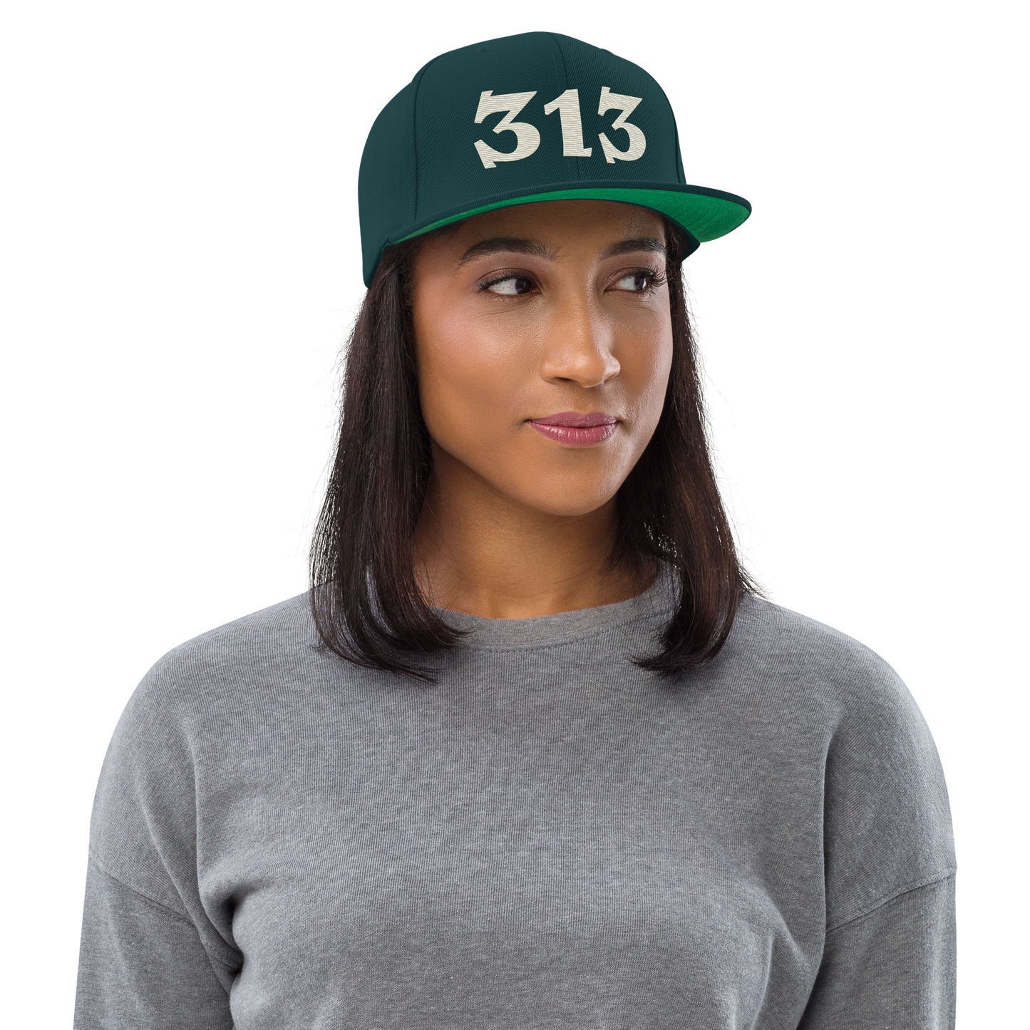 Detroit '313' Vintage Snapback (Angry Font) | Ivory White