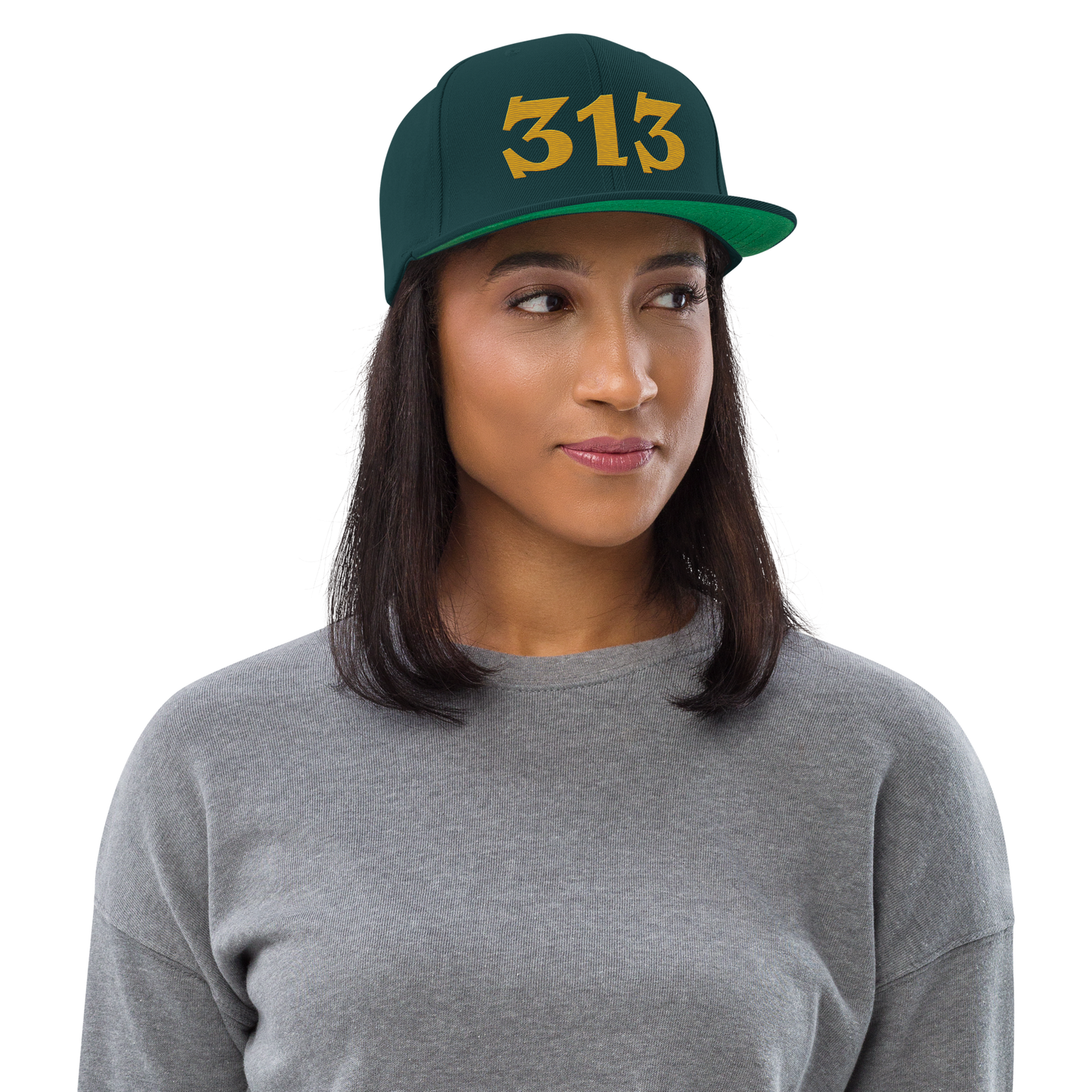 Detroit '313' Vintage Snapback (Angry Font) | Gold