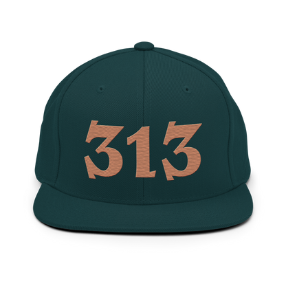 Detroit '313' Vintage Snapback (Angry Font) | Copper