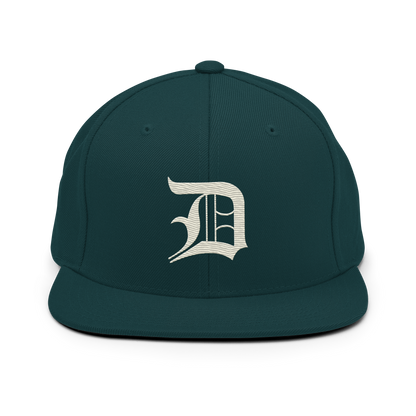 Detroit 'Old English D' Vintage Snapback (Ivory White)