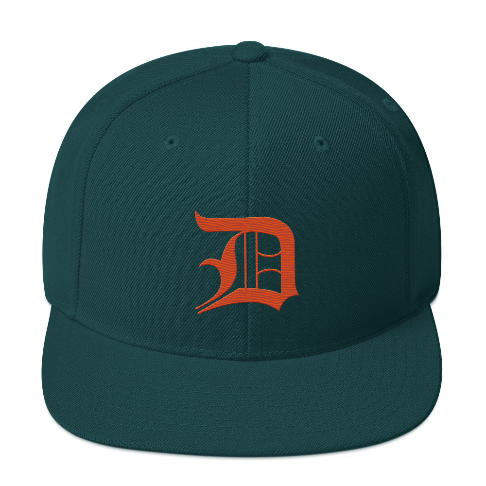 Detroit 'Old English D' Vintage Snapback (Maple Leaf Orange)