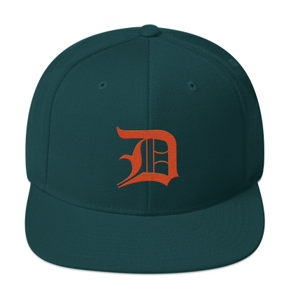 Detroit 'Old English D' Vintage Snapback (Maple Leaf Orange)