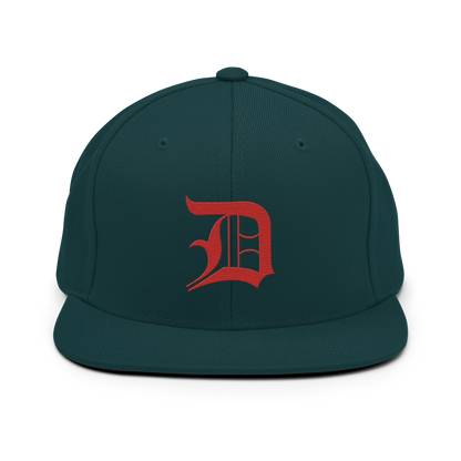 Detroit 'Old English D' Vintage Snapback (Aliform Red)