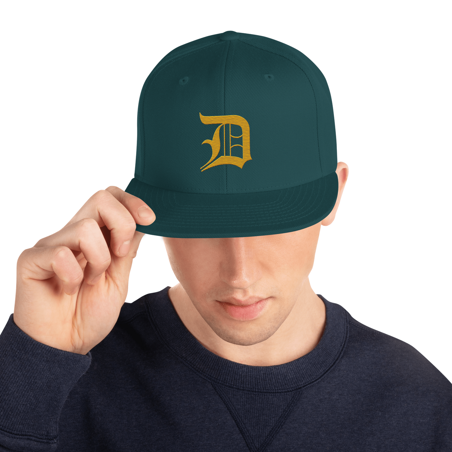 Detroit 'Old English D' Vintage Snapback (Gold)