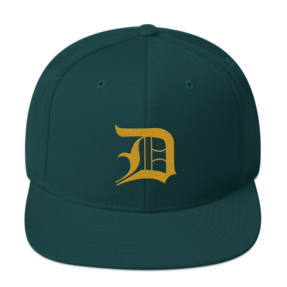 Detroit 'Old English D' Vintage Snapback (Gold)