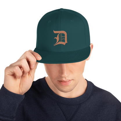 Detroit 'Old English D' Vintage Snapback (Copper)