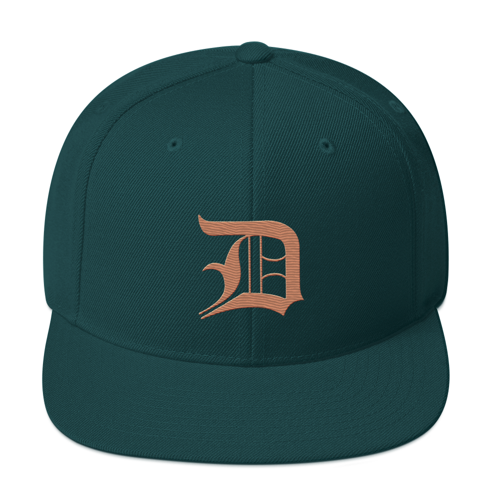 Detroit 'Old English D' Vintage Snapback (Copper)