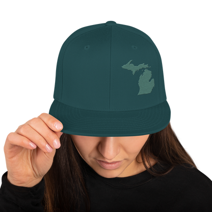 Michigan Vintage Snapback | Copper Green Outline