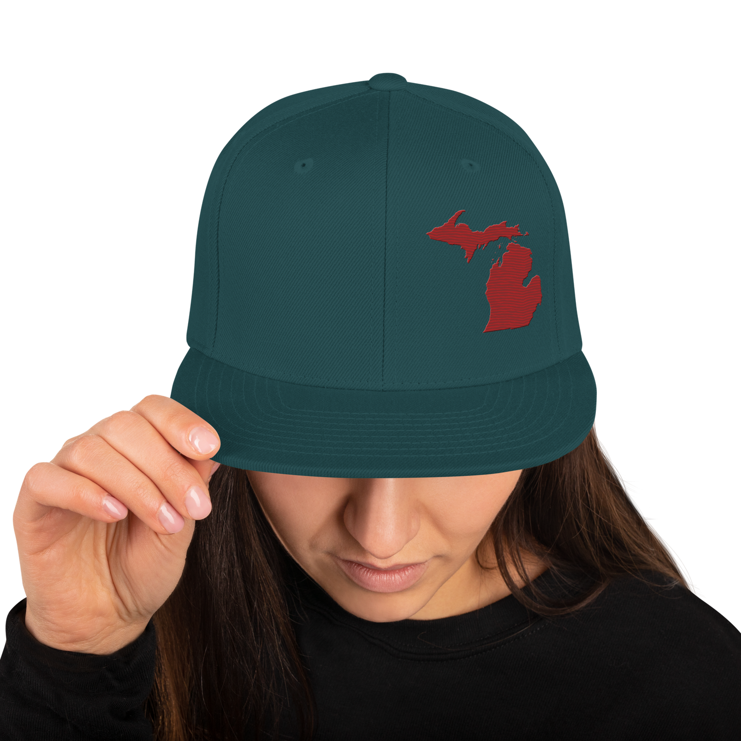 Michigan Vintage Snapback | Thimbleberry Red Outline