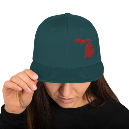 Michigan Vintage Snapback | Thimbleberry Red Outline