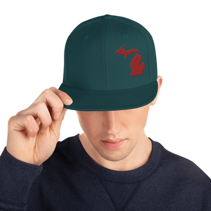 Michigan Vintage Snapback | Thimbleberry Red Outline