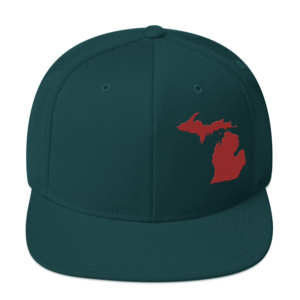 Michigan Vintage Snapback | Thimbleberry Red Outline