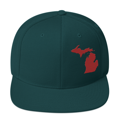 Michigan Vintage Snapback | Thimbleberry Red Outline