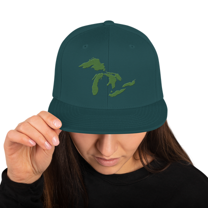 Great Lakes Vintage Snapback | Pine Green