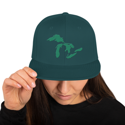 Great Lakes Vintage Snapback | Emerald Green